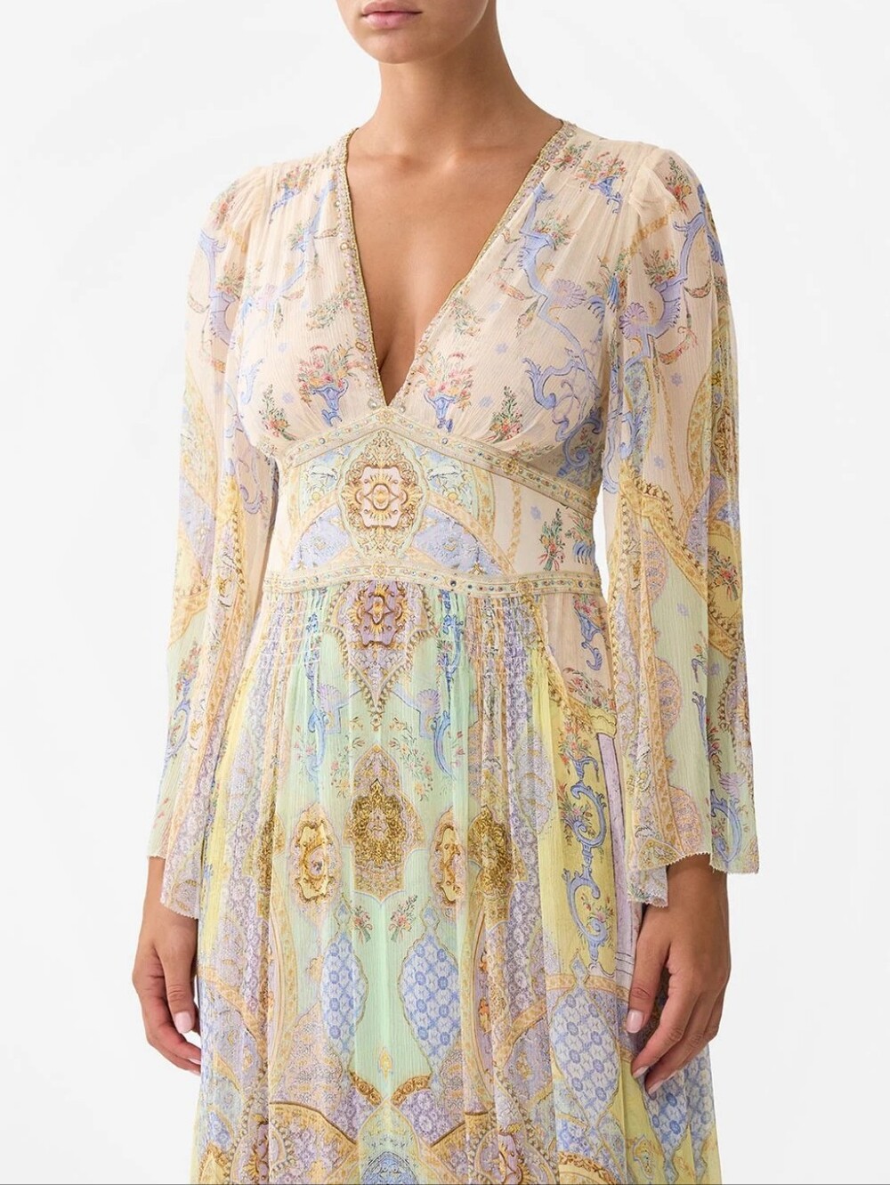 Camilla Flared Sleeve Dress In East Of Istanbul - Picture 4 of 15